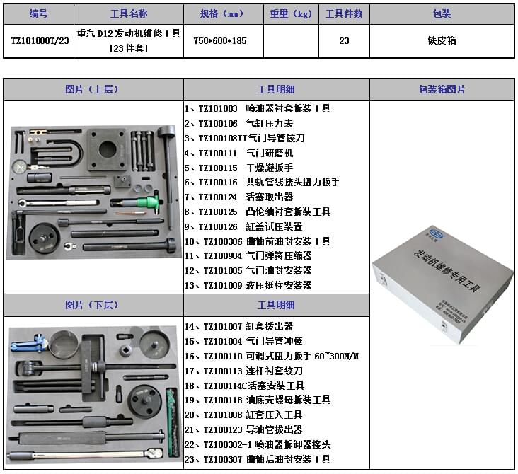 重汽D12发动机维修工具