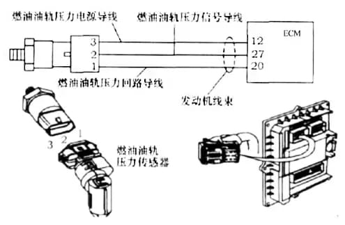 燃油油轨压力传感器线路结构